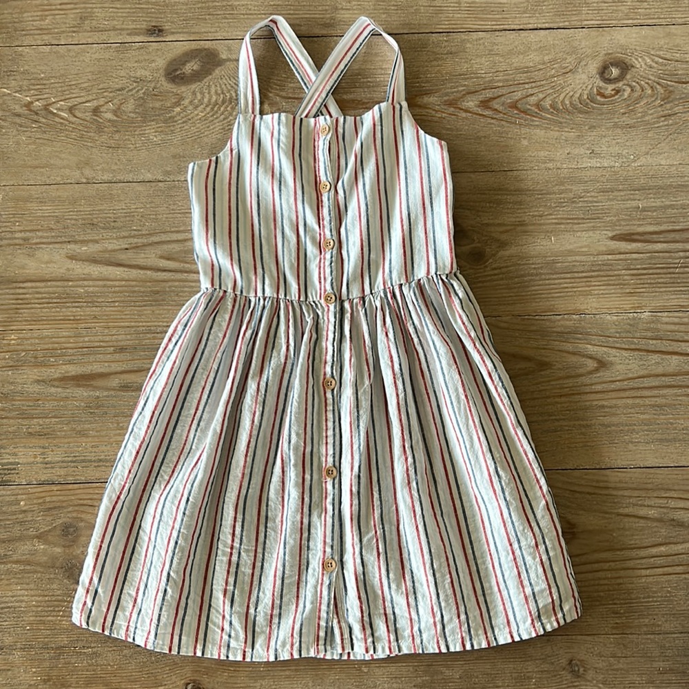 OshKosh Striped Linen Girls Dress